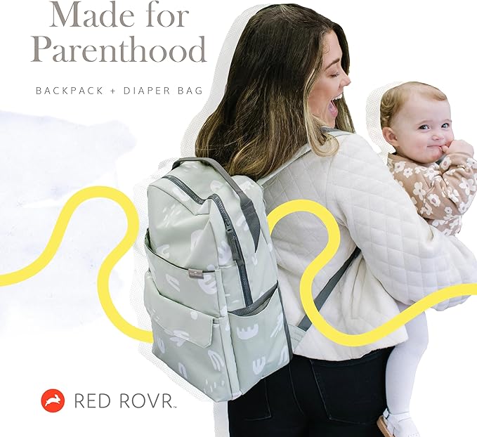 RED ROVR Roo Lightweight 1 LB Diaper Bag Backpack | 11 organizational pockets| Durable & Water-Resistant (Toffee)
