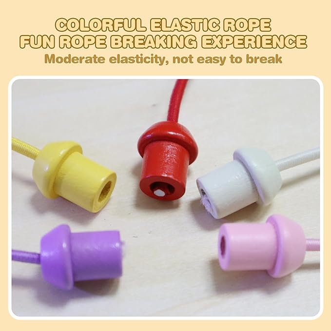 10-Piece Wooden Rope Untangling Puzzle Game–Knot Logic Board Toy for Kids & Family, Multi-Level Brain Teaser to Develop Fine Motor Skills