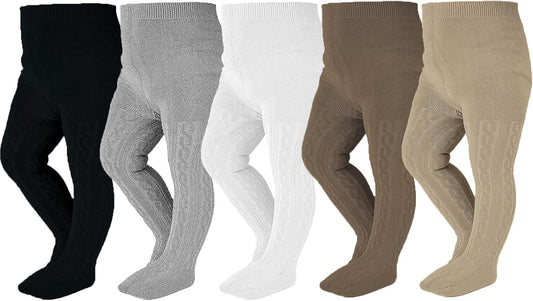 EPEIUS Baby Girl Tights Thick Cable Knit Leggings Stockings Cotton Pantyhose for Newborn Infant Toddler 3/4/5/6 Pack