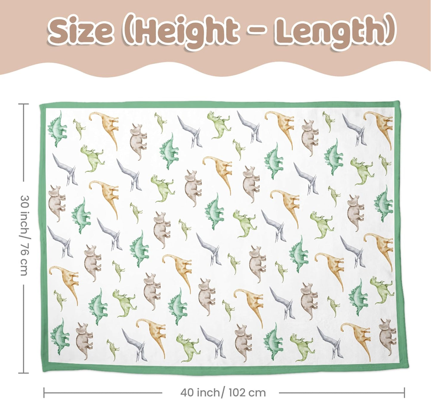 SANDJEST Dinosaurs Blanket for Boys - 30 x 40 Minky Kid Blankets Gift for Kids on Christmas Birthday