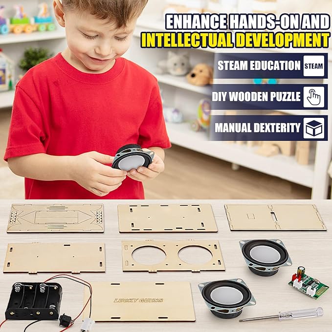 STEM Projects for Kids & Adults, Bluetooth Speaker Toy Set, DIY Science Experiment Electronics Kit, Beginner's Starter Set, Idea Gifts for Teenage Boy Girl Ages 10 11 12