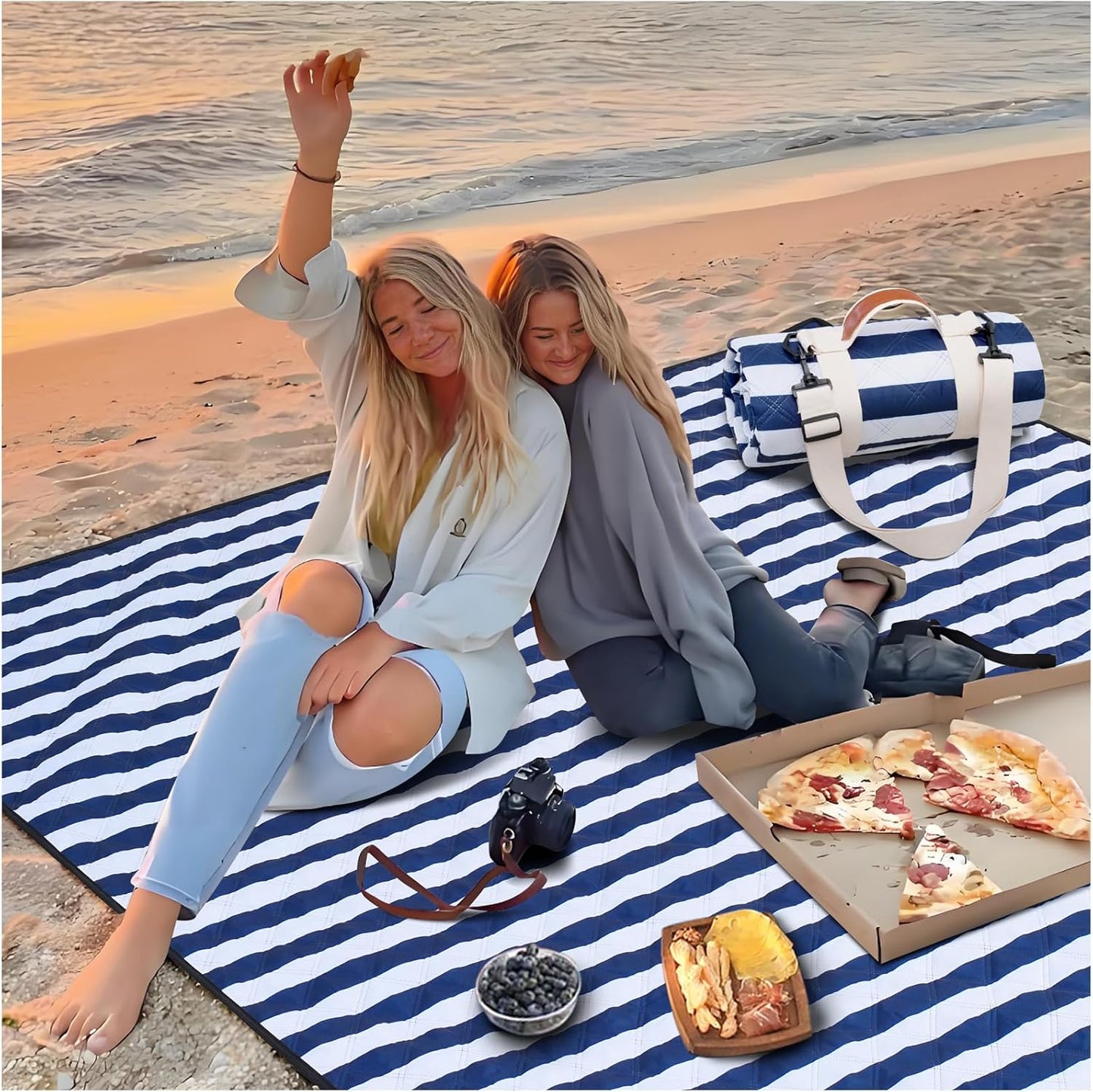 Genovega Waterproof Sandproof Beach Blanket Picnic Outdoor Mat Extra Large Foldable Sand Free Big Giant XL Car Essential Roadtrip Gadget Rv Accessories Gear Must Haves Hiking Items Necessities