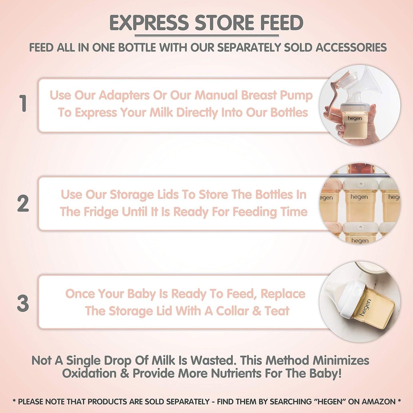 hegen Baby Bottles - Breastfeeding System with Basic Starter Kit and 11oz 2 Pack