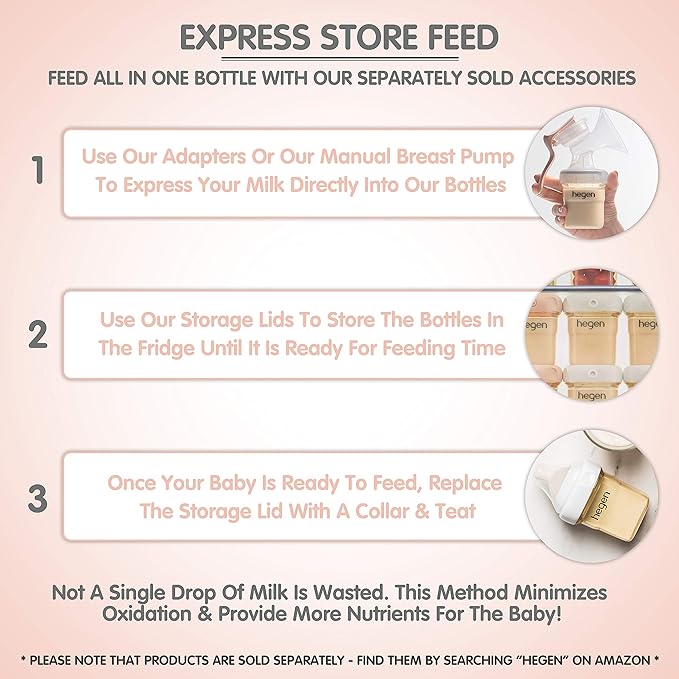 hegen Baby Bottles - Breastfeeding System with Basic Starter Kit and 11oz 2 Pack