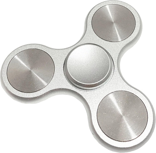 Fidget Spinners Toy Ultra Durable Stainless Steel Bearings High Speed 3-6 Min Spins Metal Material Hand Spinner ADHD Focus Anxiety Toys Stress Relief Reducer Fidget Spinner for Kids Adults Silver