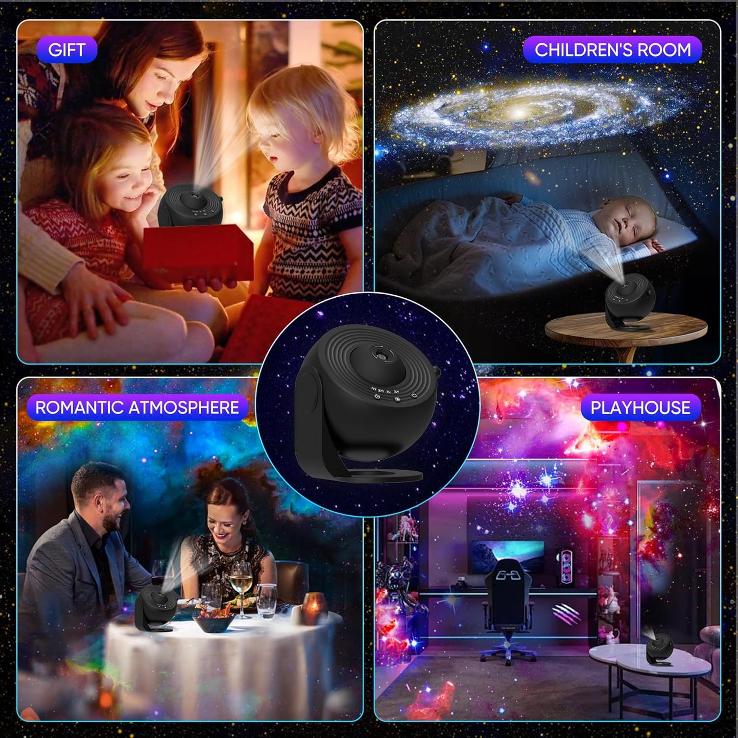 Galaxy Projector for Bedroom,13 in 1 Star Projector with Timer and 3 Button Control 360° Rotating Planetarium Ceiling Night Light Projector for Kids,Adult,Gifts,Ceiling,Bedroom Room Decor