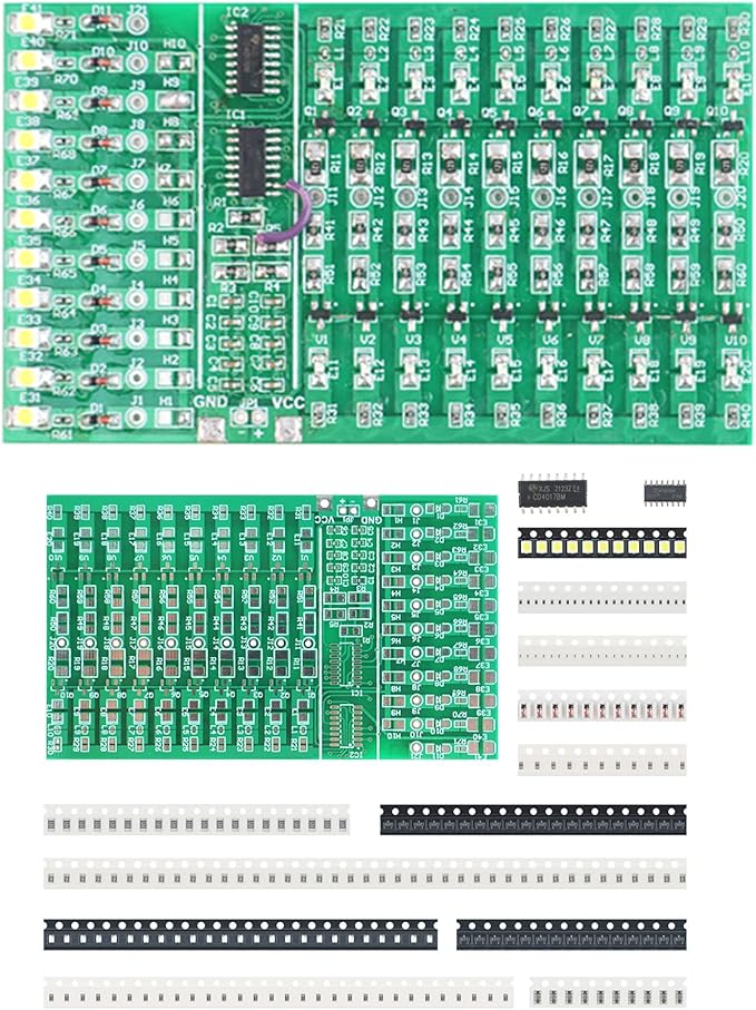 Soldering Practice Kit DIY Two-sided SMT 3-row White Red LED SMD Circuit Kit Learn Soldering Kit For Beginners