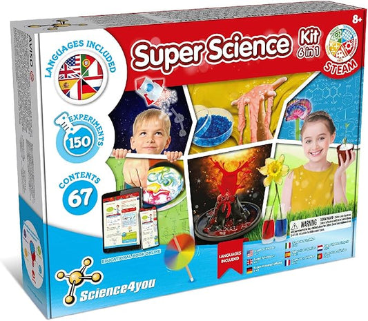 Science4you 150 Science Experiments for Kids Ages 8-12 - Super Science Kits for Kids, Chemistry Set + Stem Toys, Gifts for Boys and Girls Age 8 9 10+