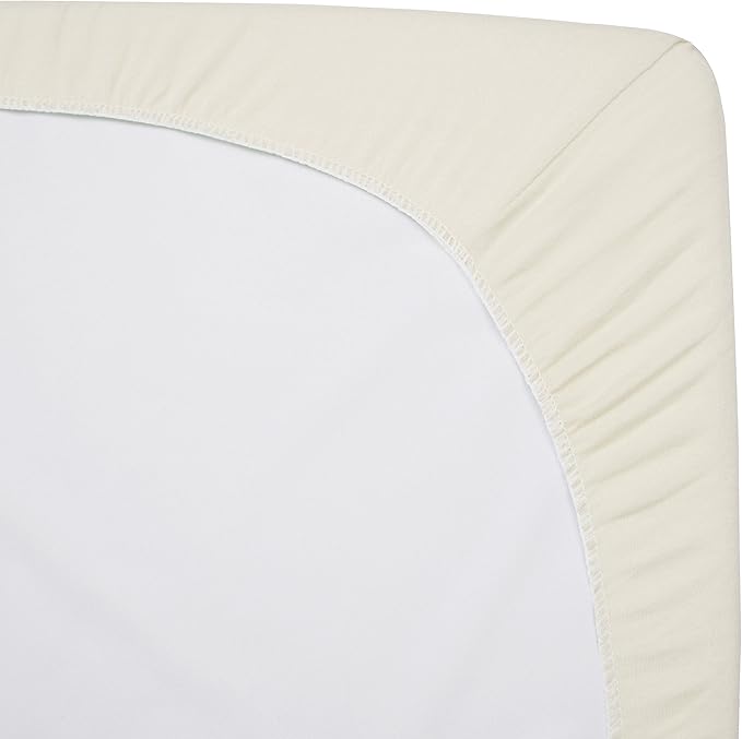 American Baby Company 100% Natural Cotton Fitted Cradle/Bassinet Sheet 36" x 18" - Soft, Breathable & Hypoallergenic Bed Sheet, Cream, Neutral for Boys & Girls