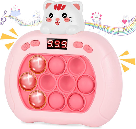 Upgraded Fast Quick Game Pop Bubble Up Toys for Kids, Funny Toys with LED Screen for Kids 3-12 for Girls and Boys Bubble Stress,Handheld Puzzle Game Sensory Toys (Batteries Included) (Kitten)