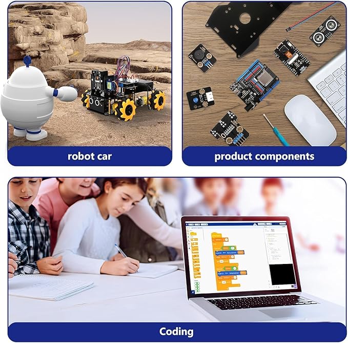 Robot Kit with 3MP Camera, Robotics Kit for Kids Ages 8–12 12-16 Compatible with Arduino & Scratch, App & Remote Control, STEM Toys Coding Robot Kit, Gift for Kids, Teens and Adults