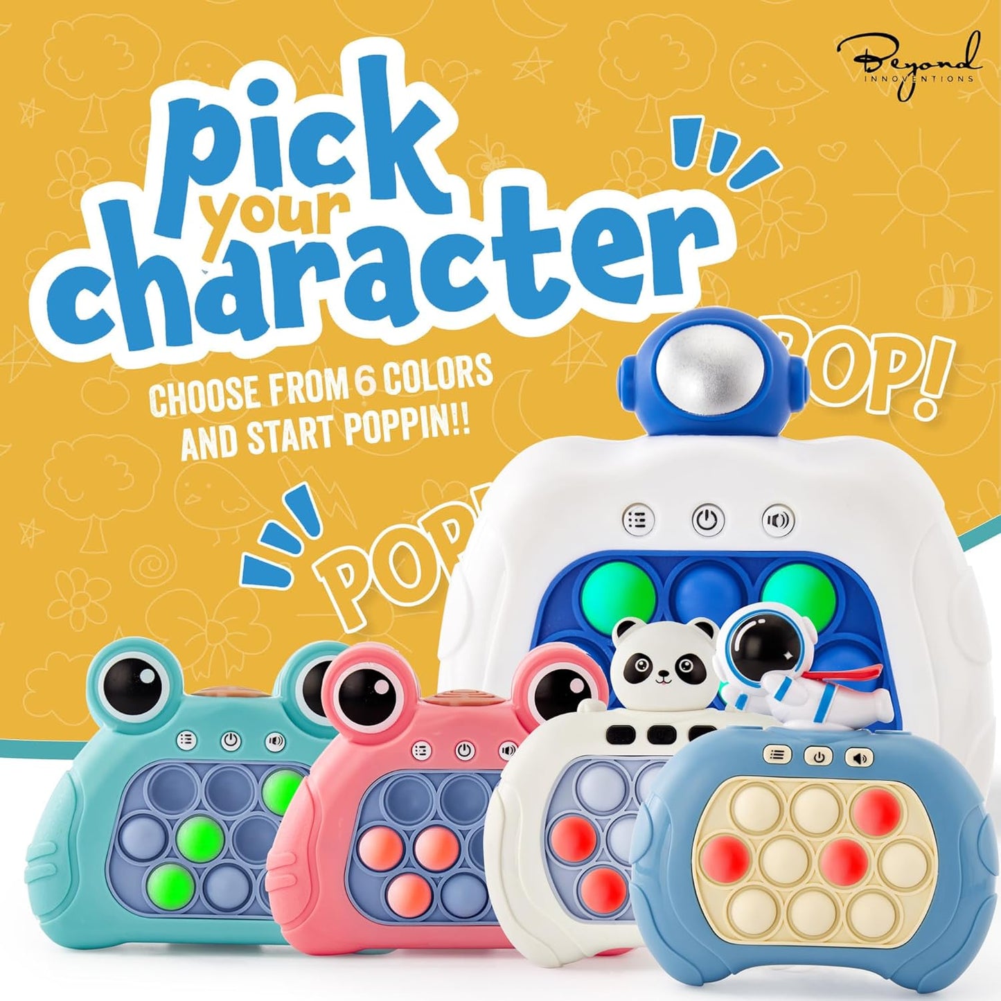 Fast Push Game | Pop It Game Light Up Fidget Toy | The Fidget Game | Quick Push Bubble Game for Educational and Memory Growth | Speed Push Pop Game Push Game Fidget Toy (Blue Astronaut)