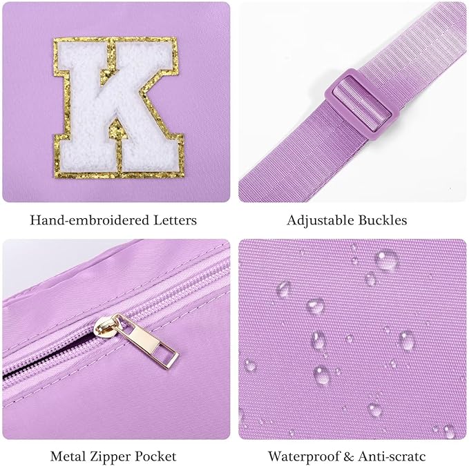 YOOLIFE Birthday Gifts for 4 5 6 7 8 9 10 11 12 13 14 Year Old Girls - Initial Fanny Pack Belt Bag Purse for Girls Teens Daughter Sister Niece, Personalized Trendy Stuff for Teen Girl Kids | Purple Z