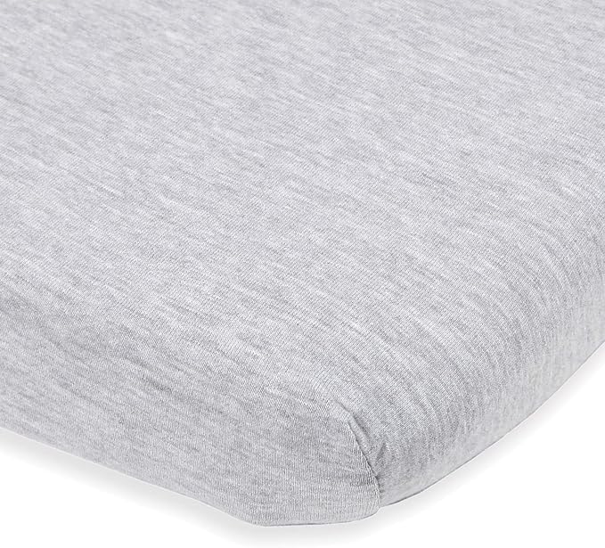 Bassinet Fitted Sheet for Baby Beside Dreamer Bedside Sleeper and Chicco Next2Me – Fits Perfectly on 20 x 33 Mattress – Snuggly Soft Jersey Cotton – Light Grey