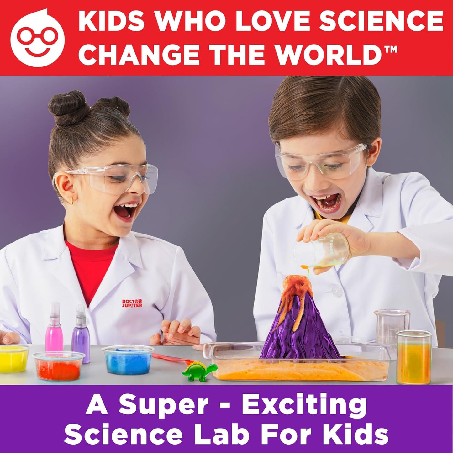 Doctor Jupiter My First Science Kit, Chemistry Set for Kids Ages 4-5-6-7-8 | Birthday Gift Ideas for 4+ Year Old Boys & Girls | Toy Stem Kit with 50+ Experiments | Learning & Educational Projects