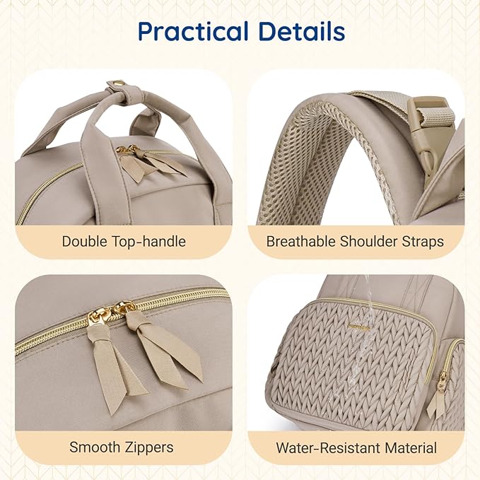 mommore Diaper Bag Small Diaper Backpack Stylish Baby Travel Backpacks with Insulated Pockets, Changing Pad, Stroller Straps