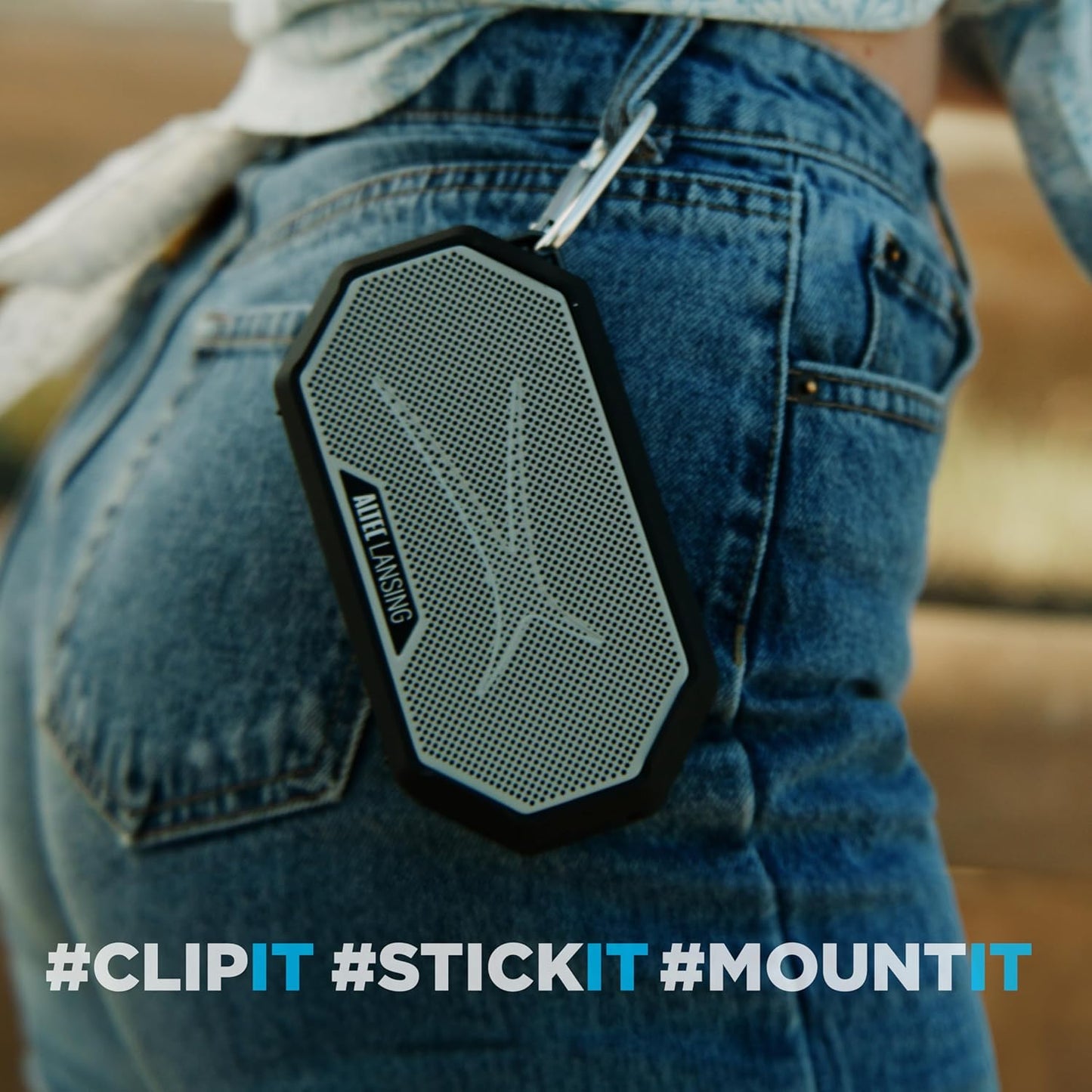 Altec Lansing Portable Bluetooth Speaker HYDRAMINI 2.0, IP67 Waterproof, Portable, 12h Playtime, Wireless Pairing, USB-C Quick Charge, Magnetic Bluetooth Speaker, Voice Assistant Integration