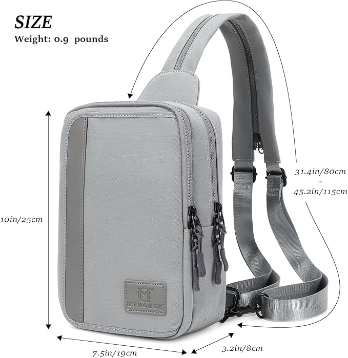 MYHOZEE Sling Bag Crossbody Backpack Purse - 2 in 1 Nylon Cross Body Bag Diaper with Wipes Pouch, Water Bottle Pocket