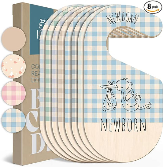 Baby Closet Dividers - Blue Baby Clothes Organizer for Nursery Decor, Storage & Organization - 8 Size Closet Dividers for Hanging Clothes, Gender Neutral Nursery Must Haves & Essentials