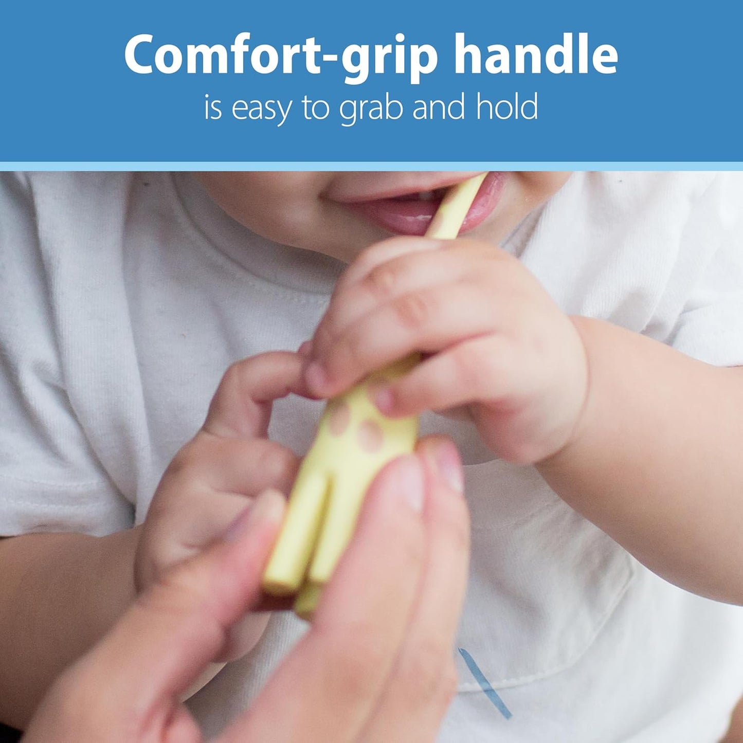 Dr. Brown's Infant-to-Toddler Training Toothbrush, Soft for Baby's First Teeth, Giraffe, 0-3 Years (Pack of 2)