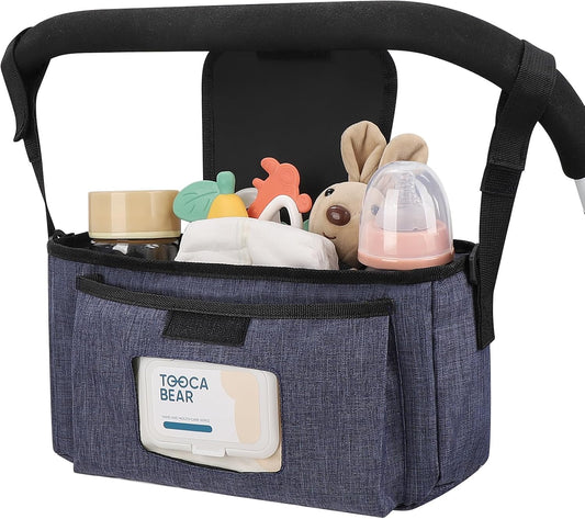 Accmor Universal Stroller Organizer with Insulated Cup Holder and Shoulder Strap, Stroller Bag Caddy Organizer Stroller Accessories for Uppababy, Baby Jogger, Nuna, Doona, Britax Strollers