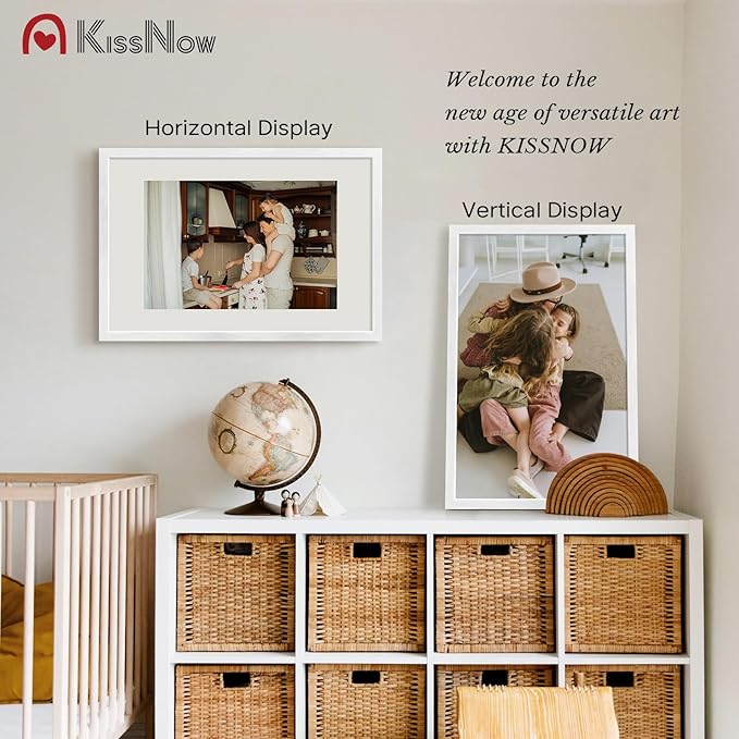 20x30 Poster Frame 2 Pack, Textured White Solid Wood, Wall Gallery Picture Frame