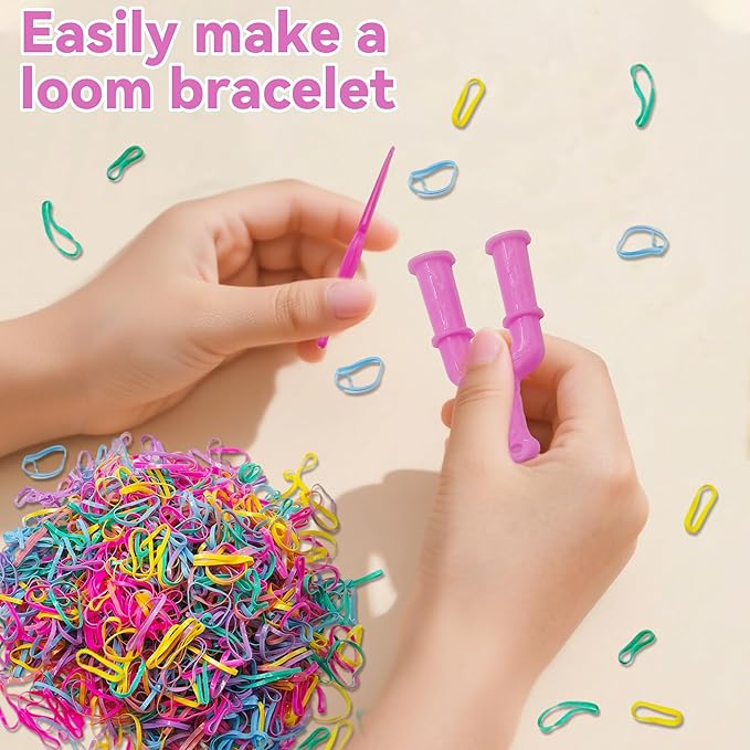 Ymcafm obracelet Making kit 10PCS Acrylic Model Y Slingshot + 1pcs Loom Rubber Bands Set - DIY Bracelet Making Kit with Plastic Jewelry Connectors for Necklace & Craft Projects