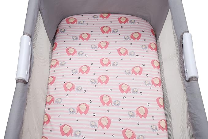 Onacosht Bassinet Sheets for Baby Boy and Girl, Stretchy Fitted Sheet Universal for Bassinet Cradle Hourglass Oval Rectangle Pad/Mattress, 4 Pack Deer, Elephant, Rabbit and Squirrel Printing