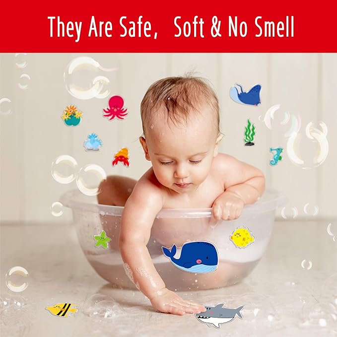 42PCS Marine Animal Jelly Stickers, Thick Window Door Clings Removable Reusable Gel Clings Decals for Kids Toddlers Adults Home Classroom Nursery Animal Party Supplies Decorations (Not Edible)