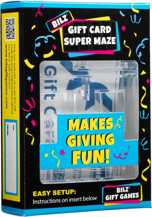 BILZ® Super Maze | Gift Card Puzzle Game for Ages 8+ | Made in USA | Easy Fun Setup | Fits Gift Cards, Cash (Folded), and Notes | Great for Graduations, Christmas, & Birthdays