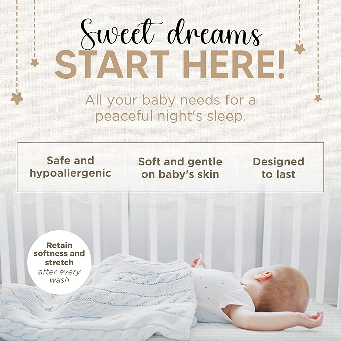 Bassinet Fitted Sheets - Compatible with 4moms Breeze Plus Bassinet Model 1045 | 100% Organic Muslin Cotton - White + Grey | 30x23 (2 Pack)