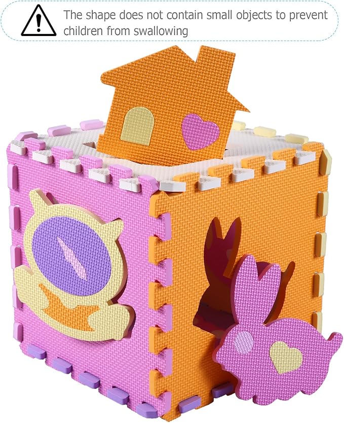 Foam Play Mat for Kids，25Pcs Square Interlocking Puzzle Floor Mat，Baby Play Mat Floor Mat Foam Puzzle Playmat for Toddlers with Fence - 9 Different Animal