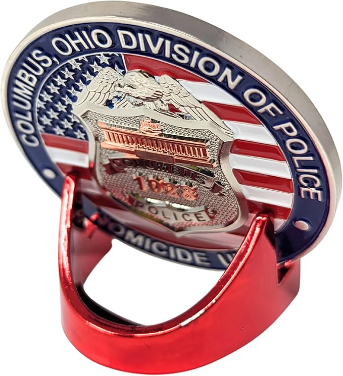 Generic Military Challenge Coin Display Stand - Solid Metal with Anodized Finish - US Vet. Business (Crimson), Gold, Silver, Black