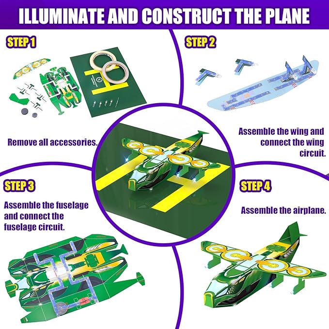 Japace Electricity Science kit for Kids Age 8-14,10 STEM Projects,Paper Circuit Physics Lab for Learning,Cool Christmas Birthday Gift for Boys Girls