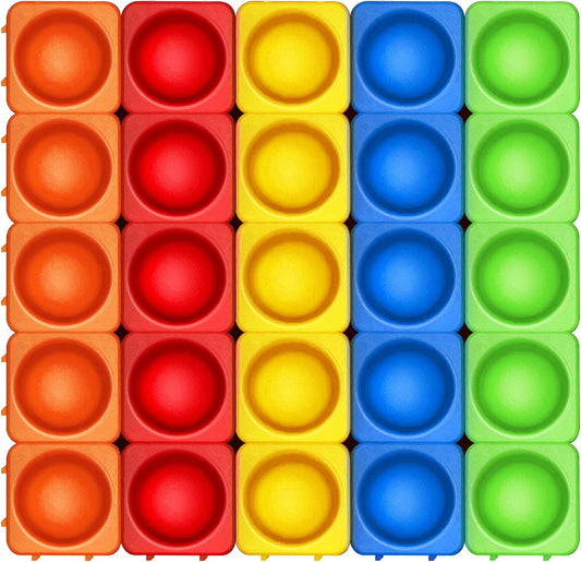 Giant Pop Blocks Bubble Premium Silicone Pop Fidget Blocks for Endless Joy and Education - Vibrant Pop Blocks for Imaginative Play and Puzzle Games-Toy Gift for Kids (25PCS)