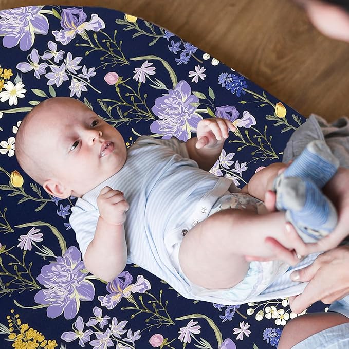 AMROSE 3 Pack Bassinet Sheets 33" x 20" Compatible with Mika Micky, Baby Delight, Dream On Me, AMKE and Other Rectangle Bassinet Mattress, Soft and Skin-Friendly, Violet