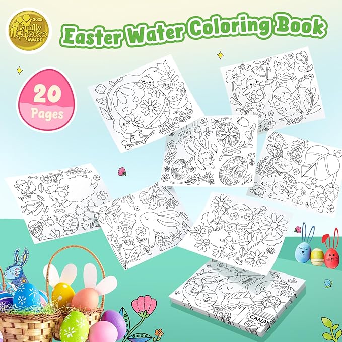 JoyCat Paint with Water Coloring Books for Toddlers, Watercolor Painting Sets for Kids Ages 3-5 4-8, Arts and Crafts Drawing Activities Toy Birthday Gift for Boys Girls (Spring)