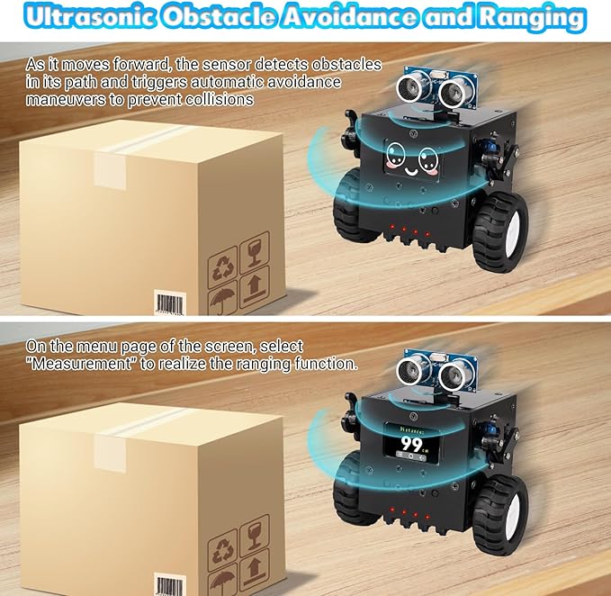 Robot Soldering Project, ICSTATION DIY Robot Car Soldering Practice Kit RC Robot with Time & Expressions Display STEM Science Kits for Adults Teens Ages 15+ School Students Experiment Education