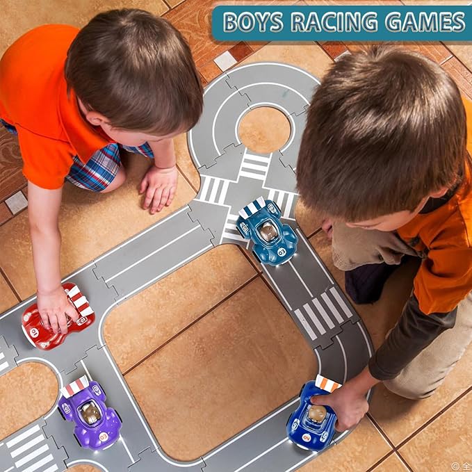 1-3 Years Old Friction Power Car Toys, Push and Go Pull Back Trucks Suitable for Toddlers 1 2 3 Year Old Kids Toys for Boys and Girls Birthday Party (Blue)