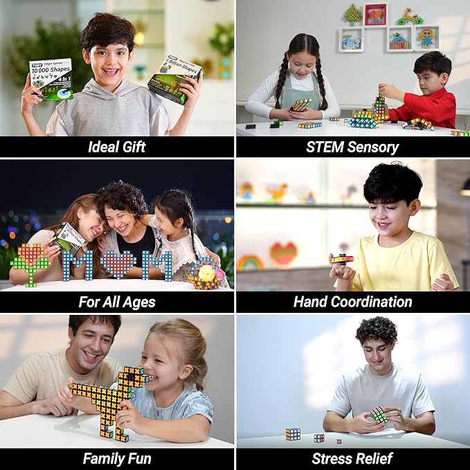 TOSY Magnet Fidget Spinner Mini - 8 Blocks, 3 in 1 Toy: Transformable Fidget Spinner, Infinity Cube, 2x2 Puzzle Cube, Stress Relief, STEM Magnet Tiles Birthday Gift for Kids/Boys/Girls/Adults, 2-Pack