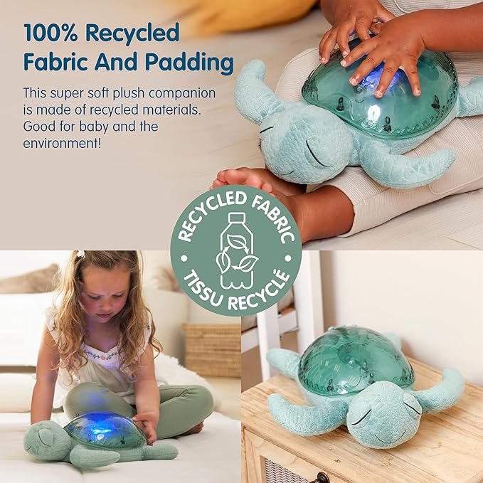 Cloud b Ocean Projector Nightlight with 2 White Noises & 2 Soothing Sounds | Adjustable Settings | Cry Sensor | Tranquil Turtle - Green (Rechargeable)