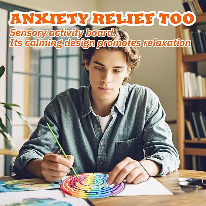 Silicone Sensory Activity Board for Kids - Sensory Toys for Kids with Autism Fidget Toy with Quiet Design, Stress Relief Toy for Classroom & Travel