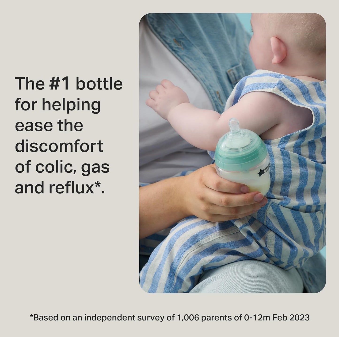 Tommee Tippee Advanced Anti-Colic 5 oz BPA Free Baby Bottles, Newborn 0+ Months, Slow Flow Breast-Like Nipple, Unique Design Keeps Air Away from Milk and Baby, Clear, Pack of 2