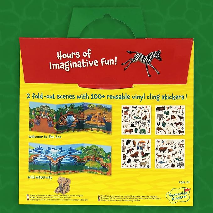 Peaceable Kingdom Press Sticker Fun! At The Zoo Reusable Sticker Tote