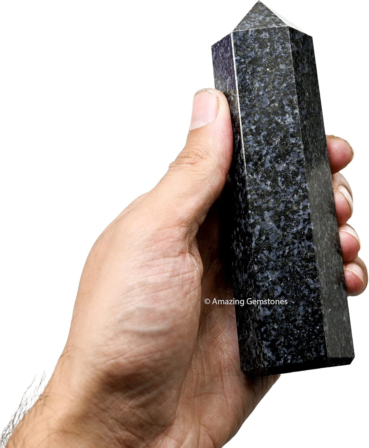 Amazing Gemstone Large Indigo Gabbro Crystal Towers ~ Natural Healing Crystal Point Obelisk for Reiki Healing and Crystal Grid (5.5 to 6 INCH)