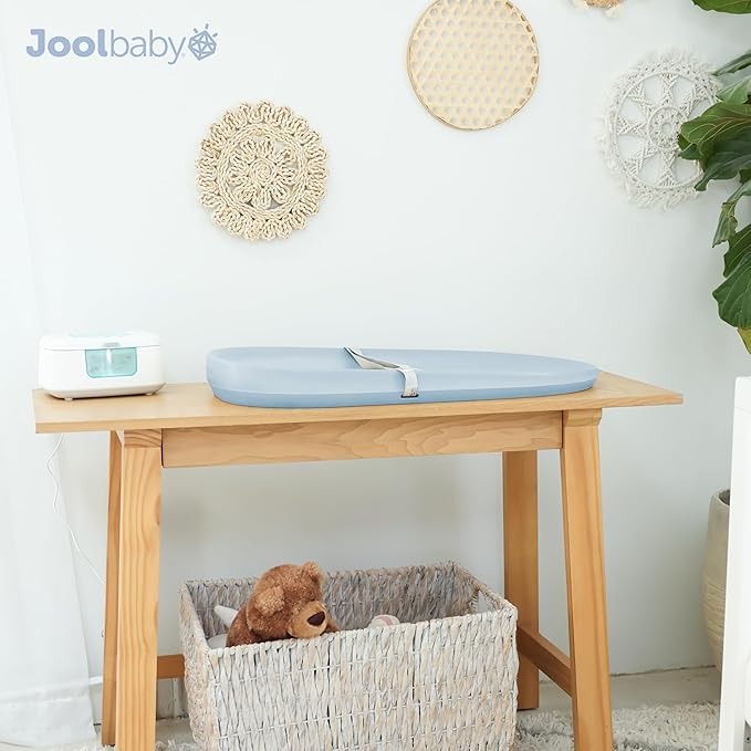 Jool Baby Waterproof Baby Changing Pad - Easy to Clean, Lightweight & Portable - Large Foam Cushion for Comfort (Blue)