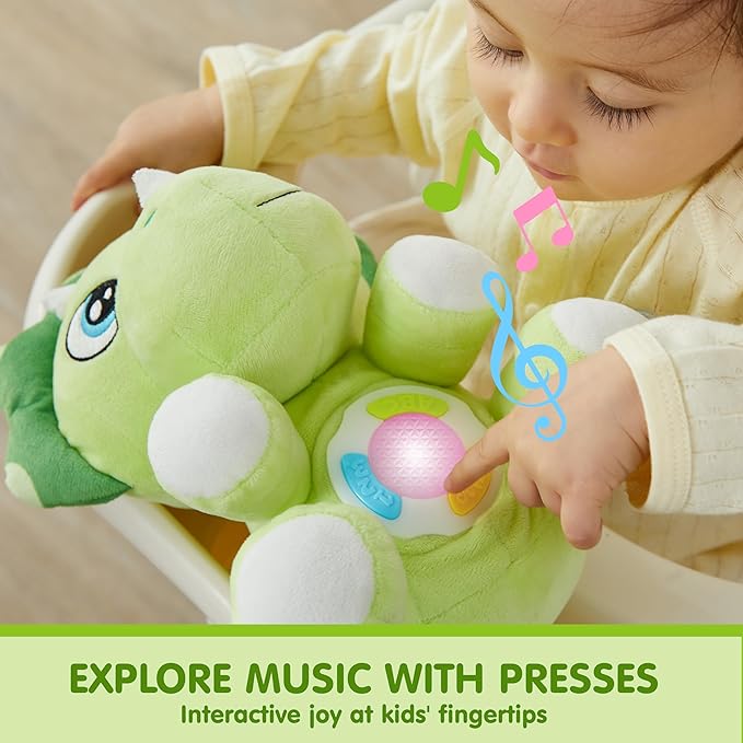 JOYIN Musical Dinosuar Plush Baby Toy, Stuffed Animal with Music & Light, Baby Musical Soft Plush Toys for Infant Babies, Christmas Birthday Gifts for Boys and Girls 6+ Months