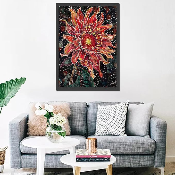 1000 Piece Jigsaw Puzzles for Adults Dahlia Flower Painting Jigsaw Puzzle Floral Patrern 1000 Pieces Puzzles for Challenging Family Activity Game Happy Musical Art Wall Decor DIY Puzzle Gifts