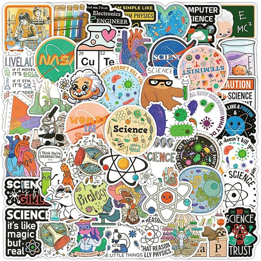 110 PCS Science Stickers for Water Bottles,Science Laboratory Stickers for Adults Students Kids Teacher,Physics Biology Chemistry Experiment Math Gifts