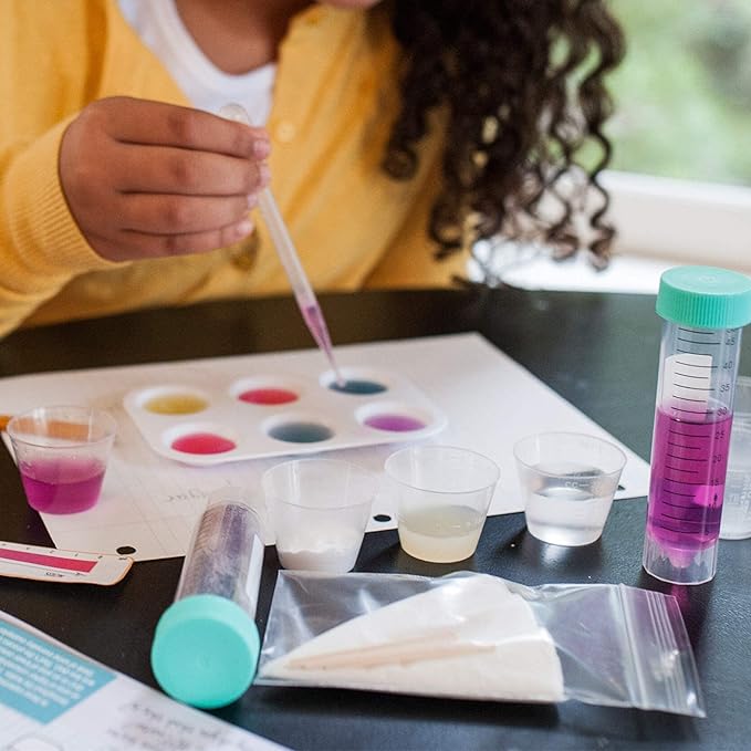 Kids pH Science Kit - Acids & Bases Buddy Pack with 2 Lab Notebooks & Safety Goggles - Acid & Base Kit Indicator Paper Science Experiment